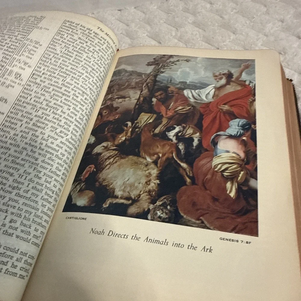 Vintage Holy Bible Black KJV Reference Ed Nelson 1959 Personalized Burba 1964